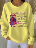 Letter Pattern Simple Crew Neck Loose Sweatshirt