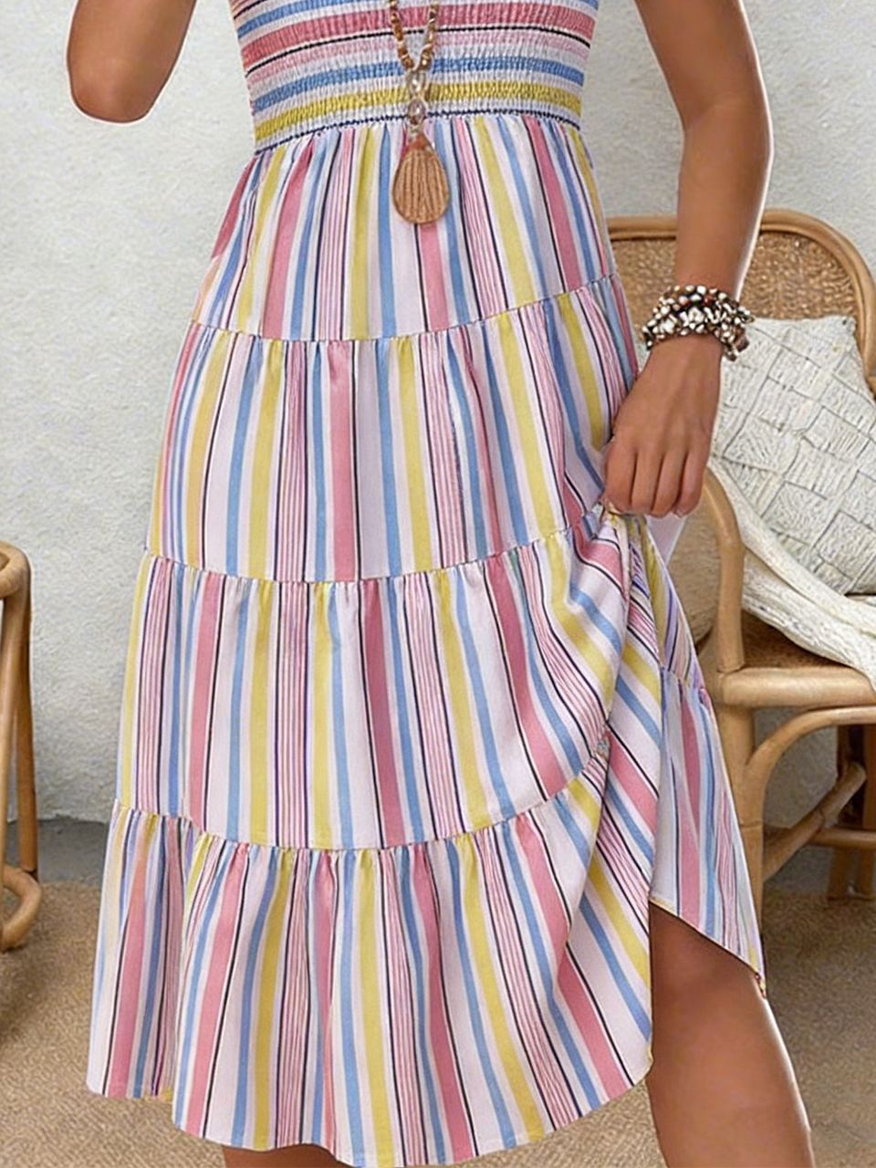 Striped Casual Regular Fit Others Dress With No