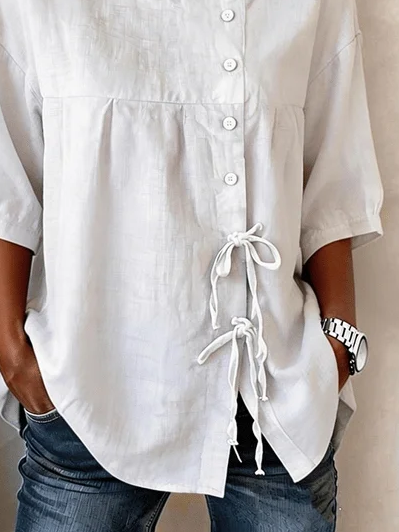 Women's Half Sleeve Shirt Summer White Plain Crew Neck Daily Going Out Vintage Top
