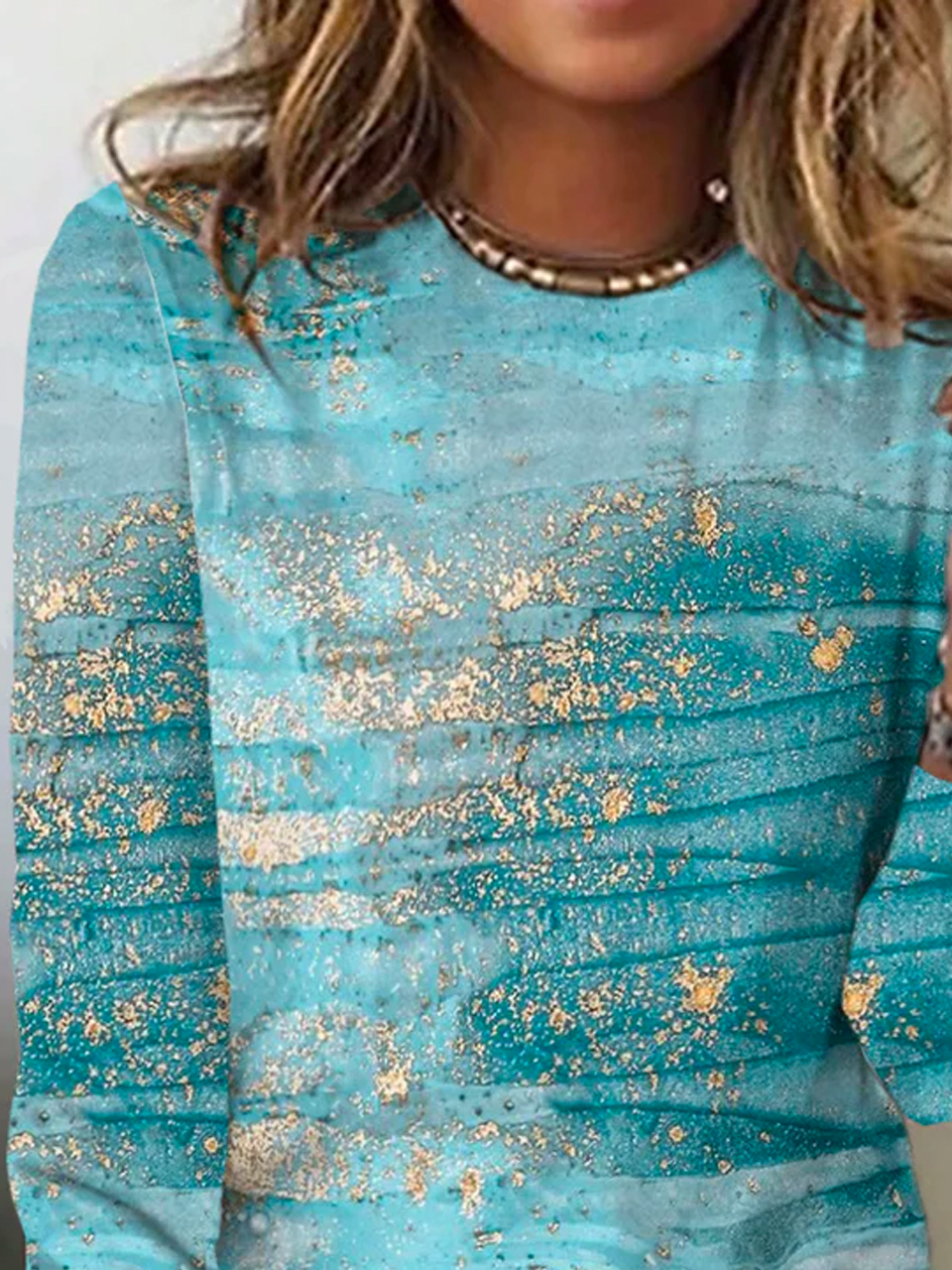 Casual Loose Crew Neck Printed T-Shirt