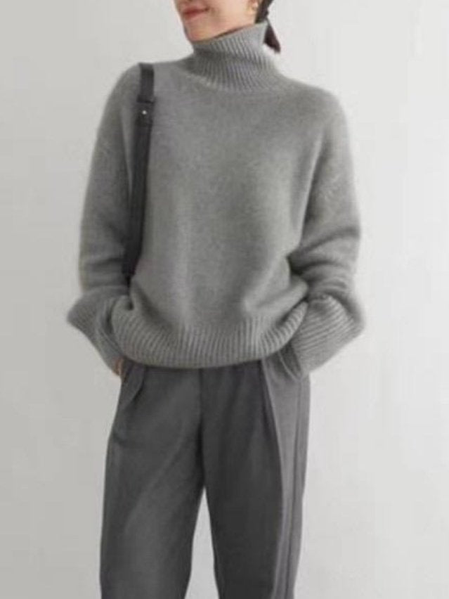 Loose Acrylic Plain Simple Sweater