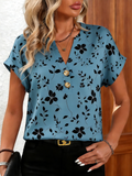 V Neck Loose Elegant Cotton T-Shirt
