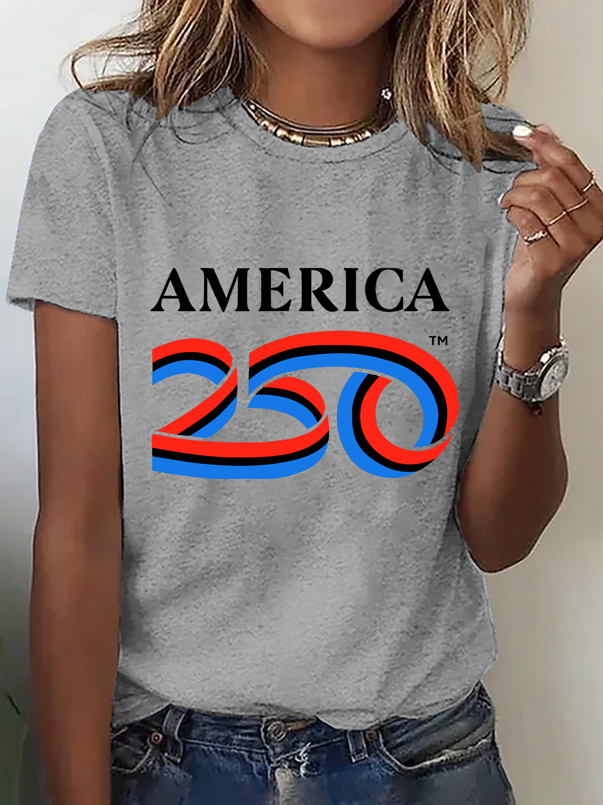 250 Anniversary USA Print T-Shirt