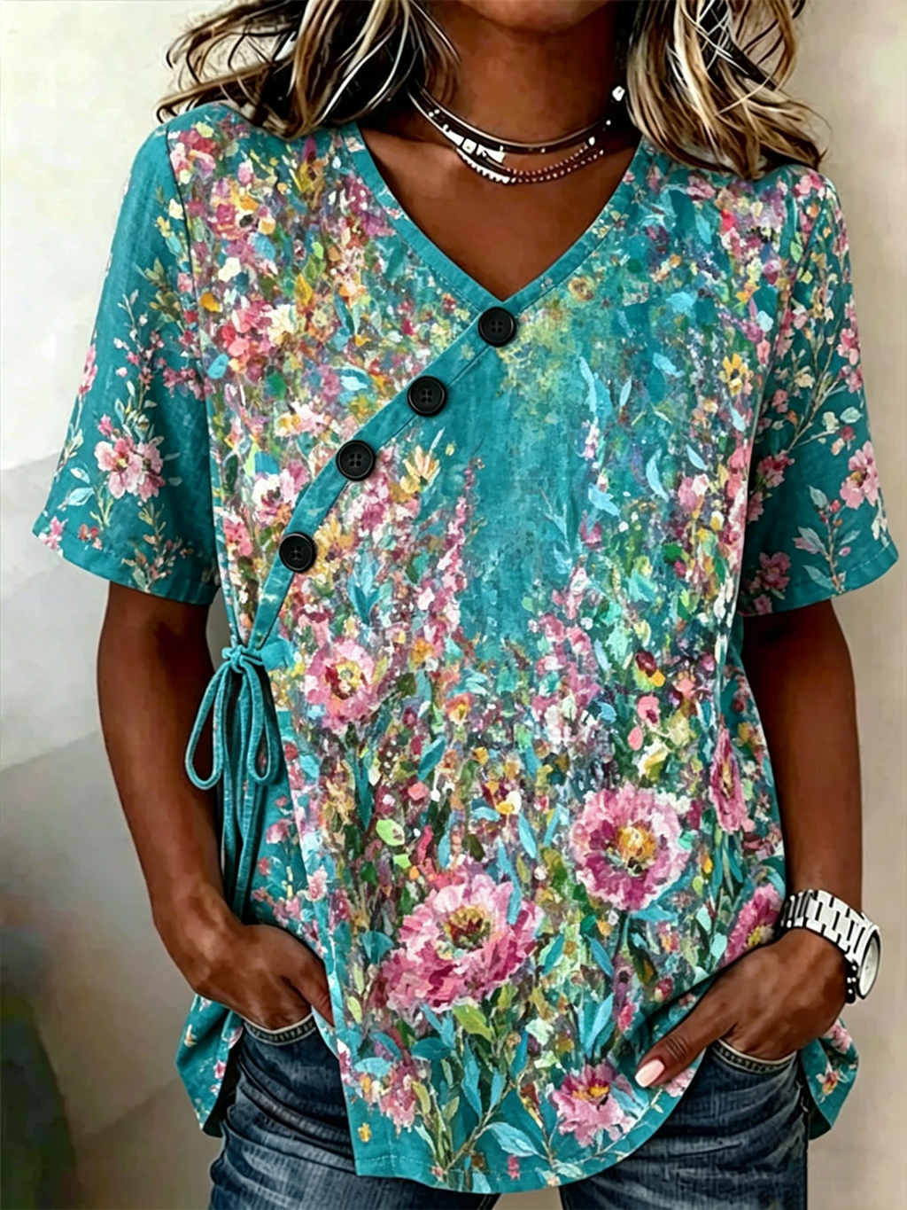 Crew Neck Elegant Loose Shirt
