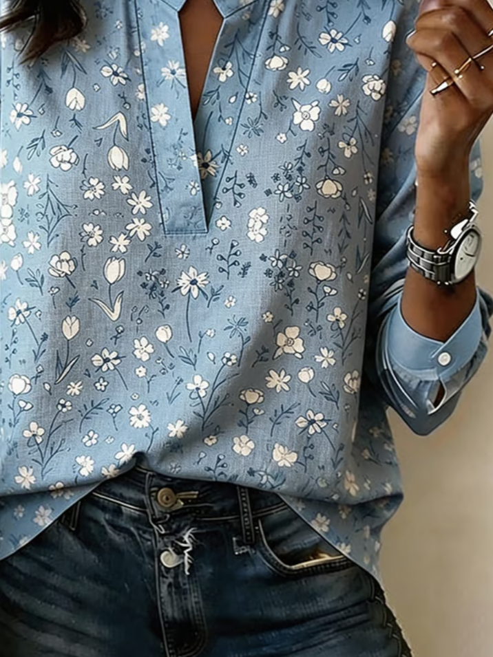 Loose Floral Vintage Blouse