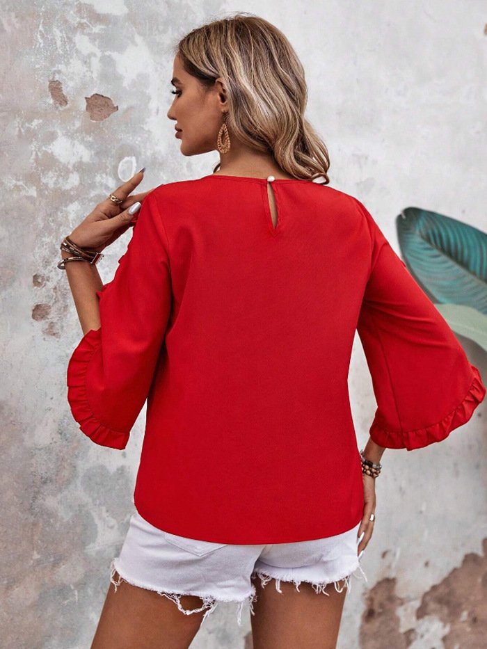 Crew Neck Casual Loose Plain T-Shirt