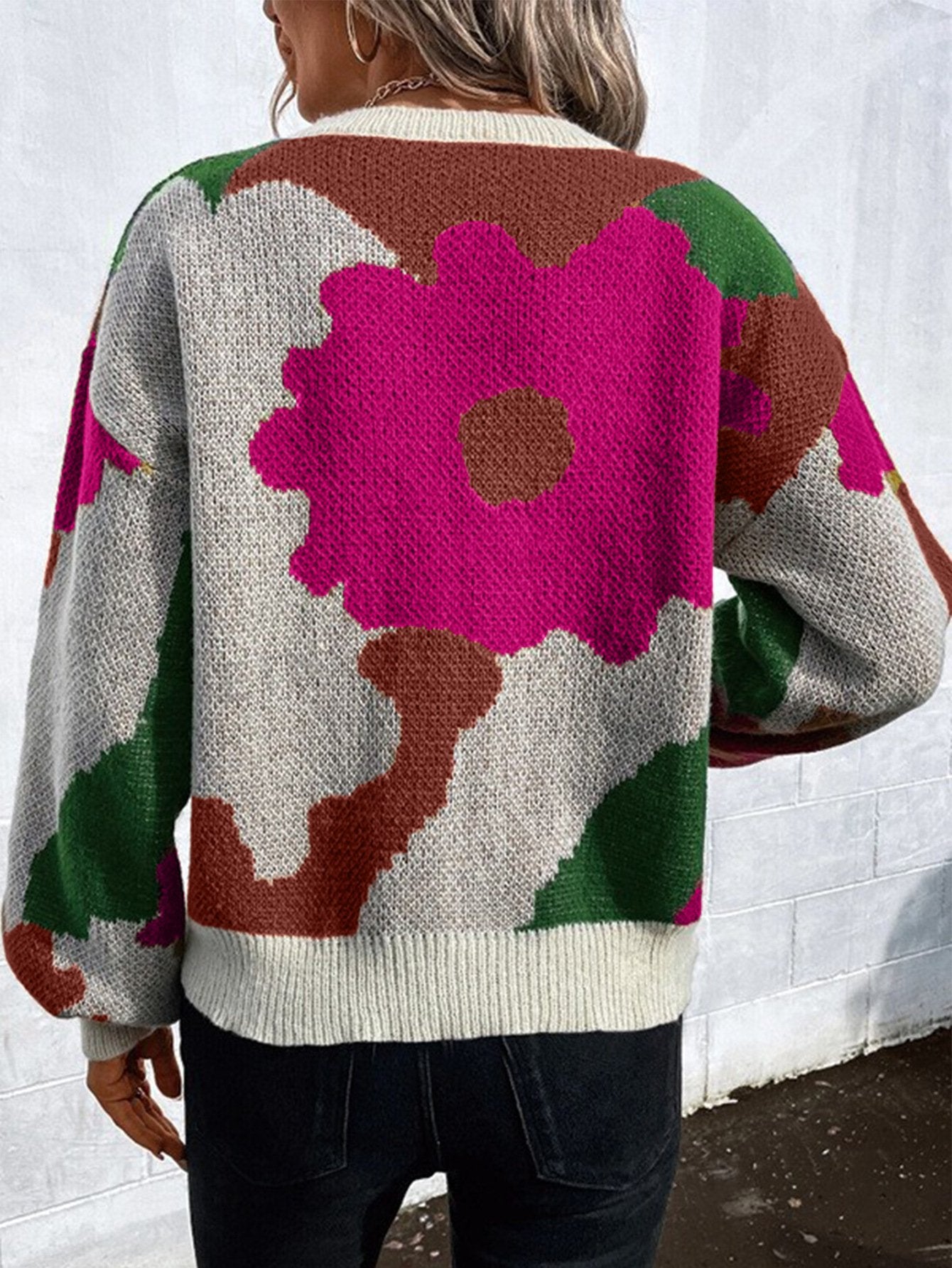 Urban Floral Split Joint Sweater