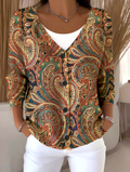 Floral V Neck Boho Loose Cardigan