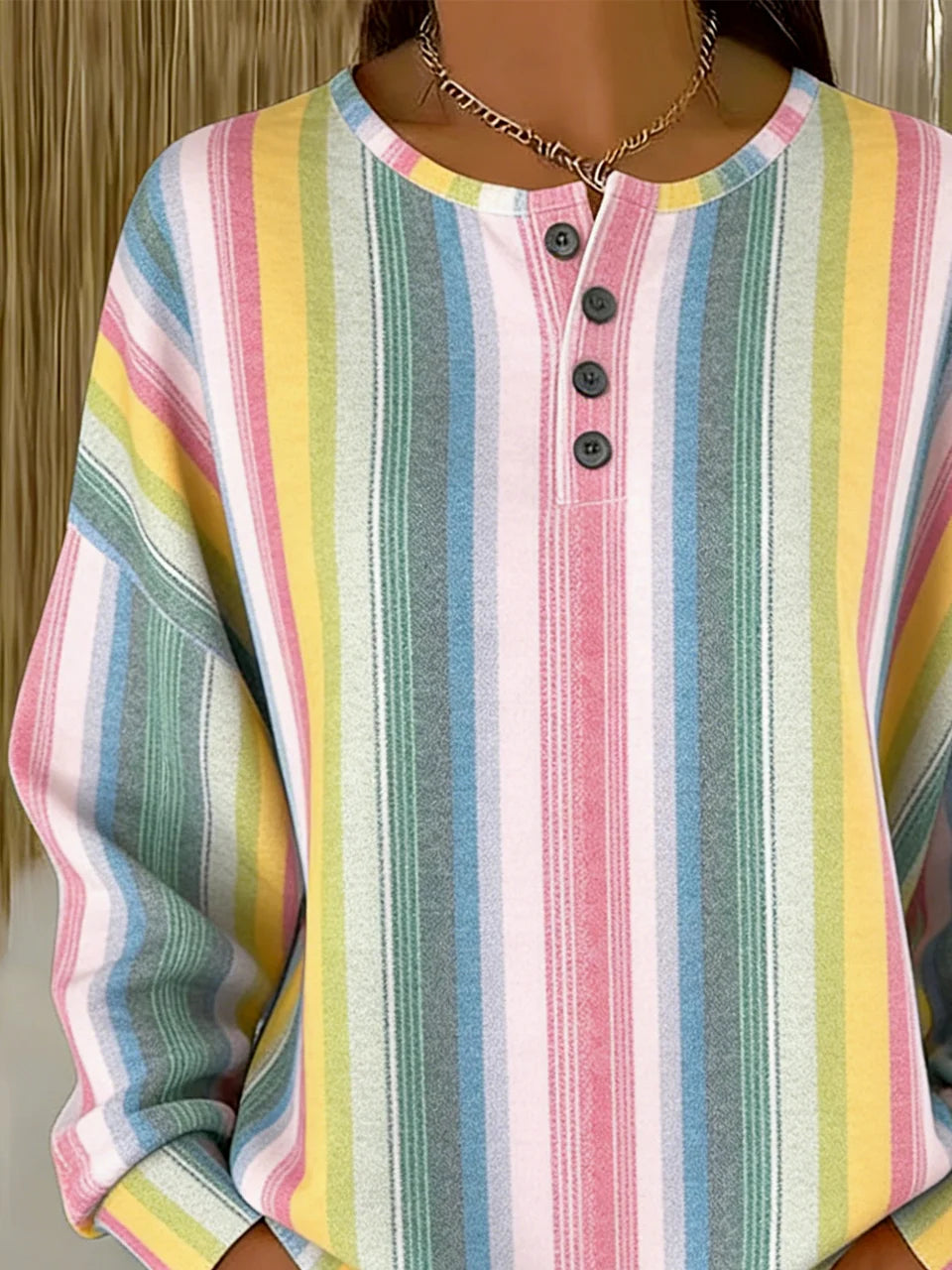 Others Casual Striped Sweatshirt