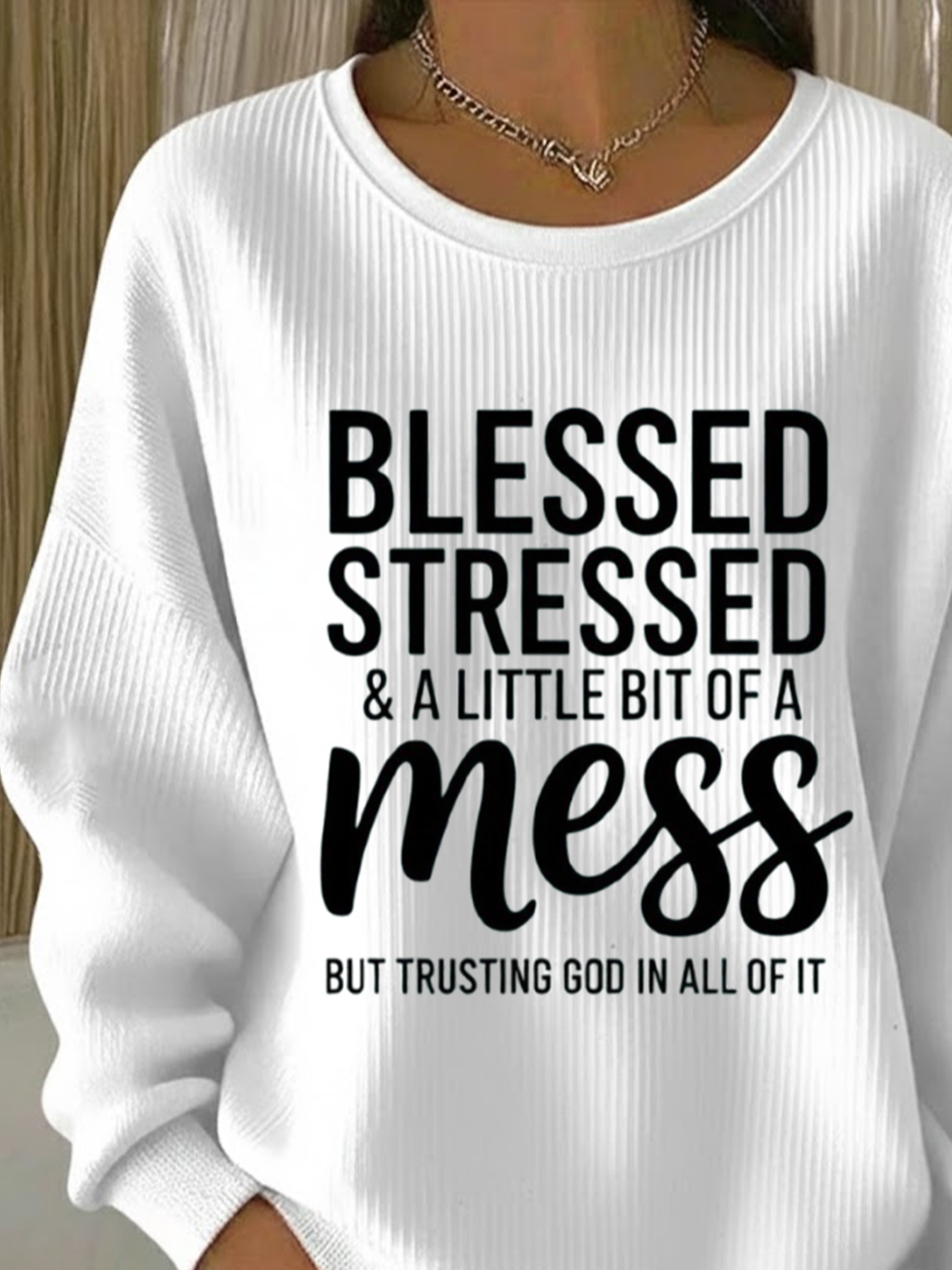 Casual Text Letters Printing Loose Sweatshirt