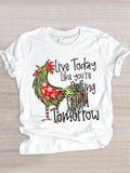 Text Letters Casual Regular Fit T-Shirt