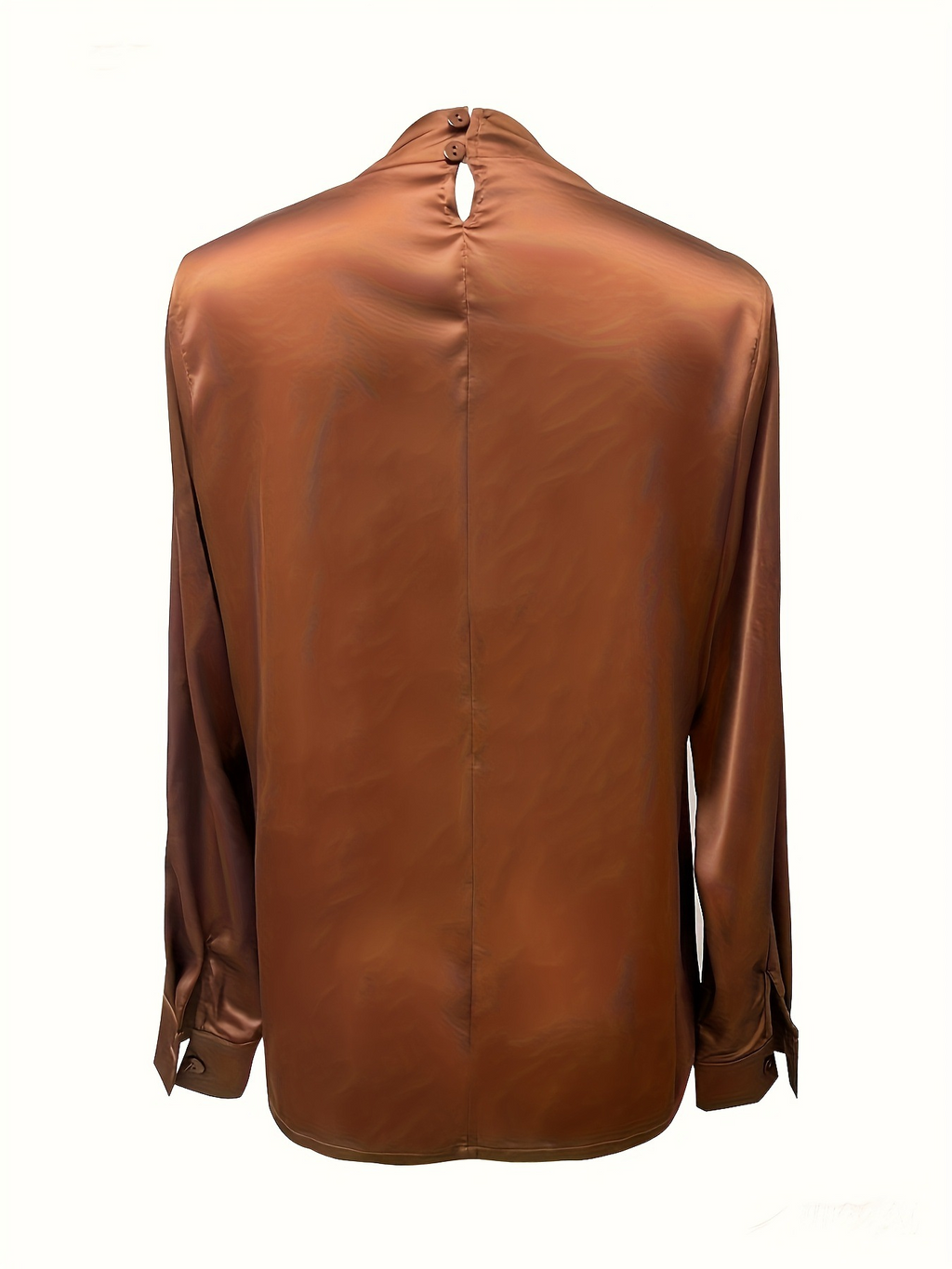 Women's Elegant Satin Long Sleeve Cowl Neck Shirt