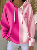 Printing Casual Loose Heart/Cordate Hoodie