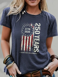 Women's Short Sleeve T-shirt Summer Deep Gray Text Letters Printing Jersey Crew Neck Daily Going Out Casual Top