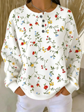 Floral Others Loose Casual Sweatshirt