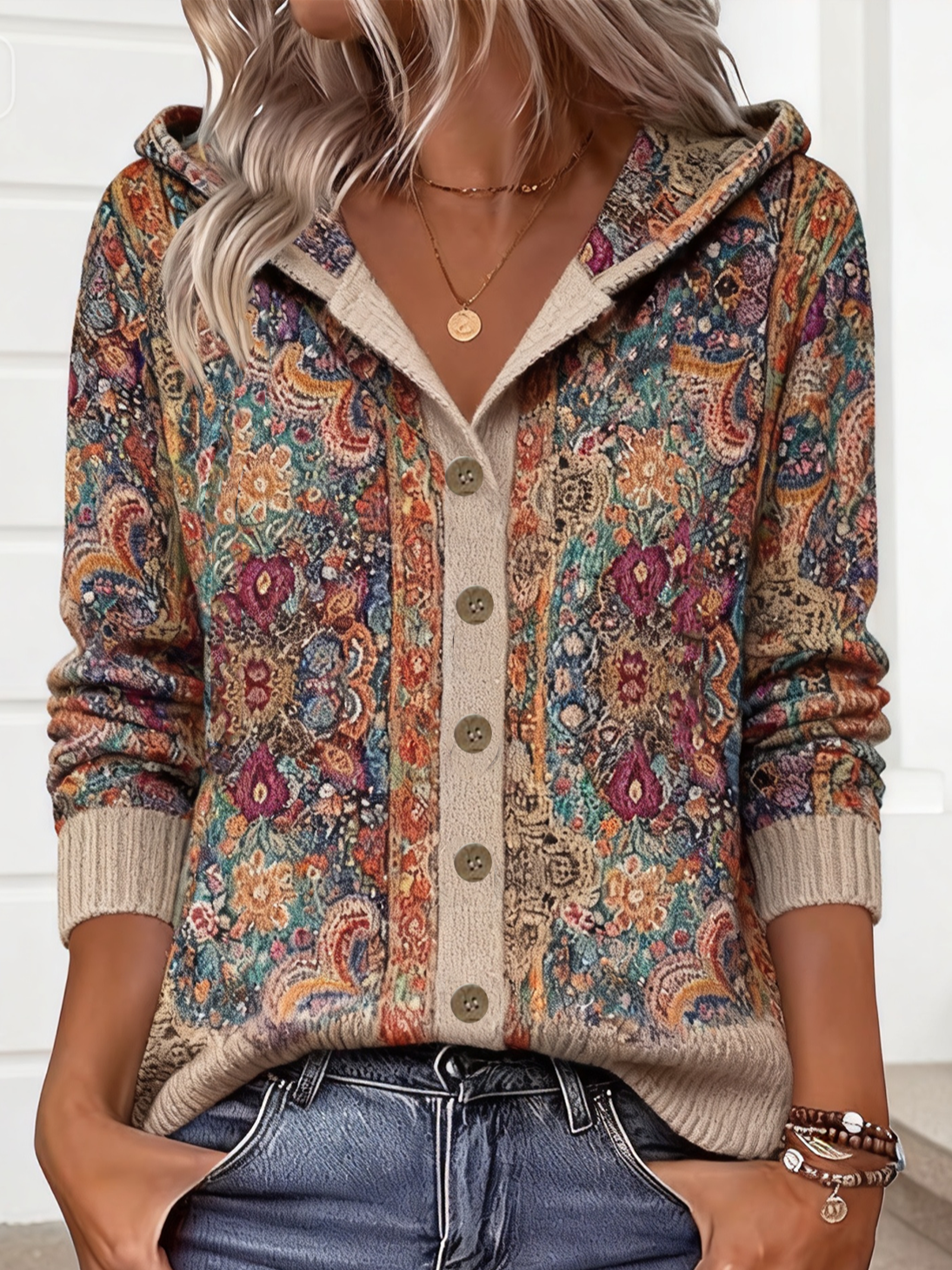 Wool/Knitting Hoodie Simple Cardigan