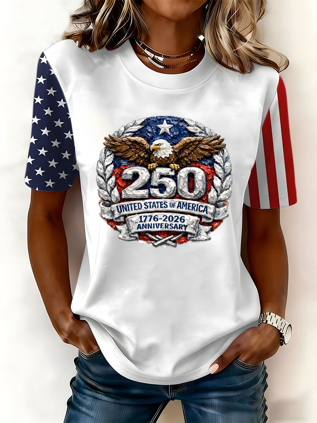 250th anniversary Casual Crew Neck T-Shirt