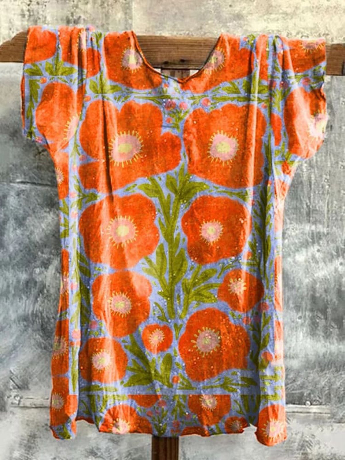 Floral Print Long Sleeve V-Neck T-shirt