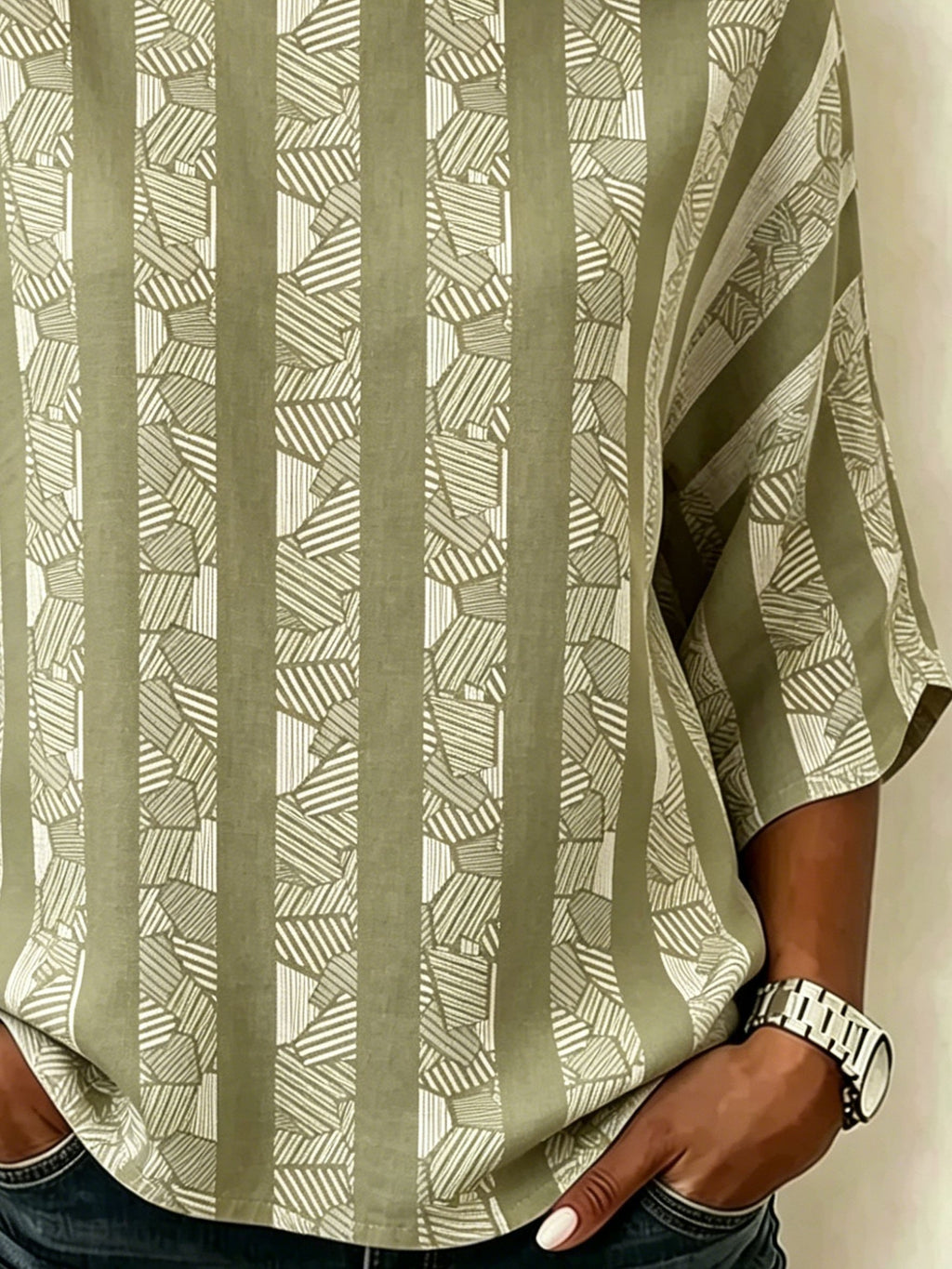 Cotton And Linen Striped Vintage Loose Casual Top