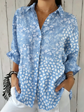 Women's Botanical Print Half-Sleeve Shirt