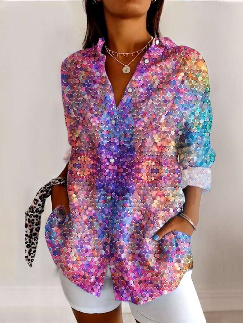 Casual Regular Fit Ombre Cotton Shirt