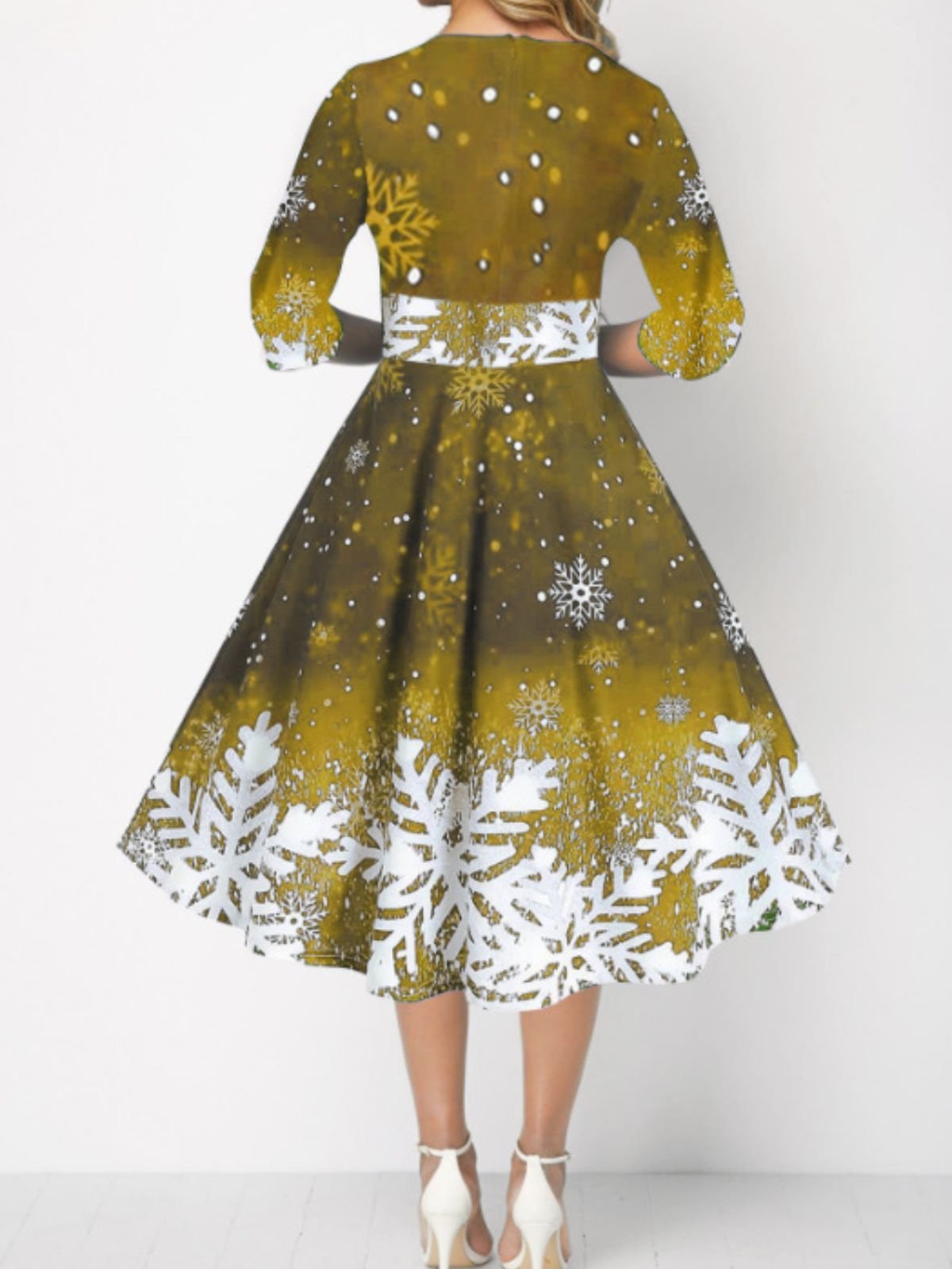 Crew Neck Christmas Sexy Regular Fit Dress With No