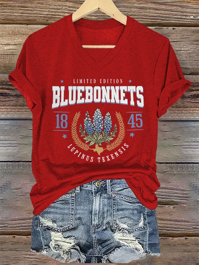 Blue-Capped Flower Comfort-Colored T-Shirt