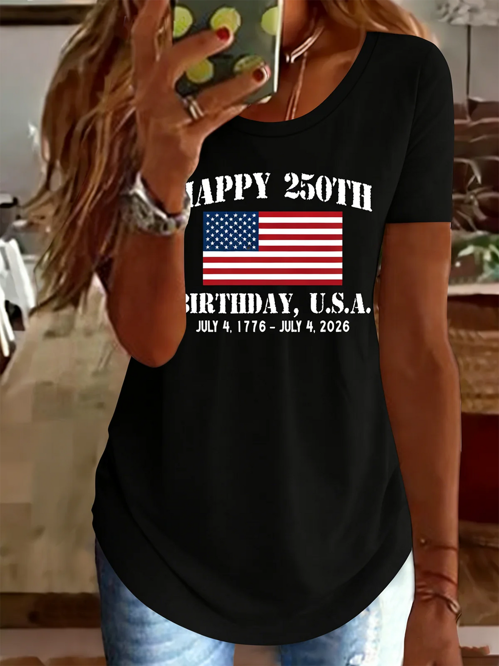 Retro American 250th Anniversary T-shirt, Vintage Independence Day T-shirt