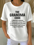 Loose Text Letters Others Casual T-Shirt