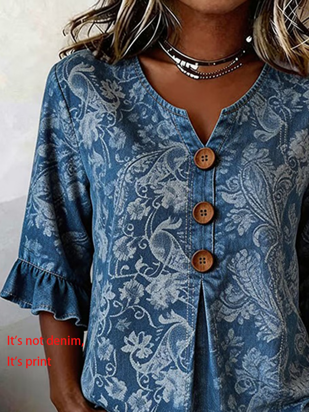 Women's Half Sleeve Blouse Summer Blue Floral Printing V Neck Daily Going Out Vintage Top