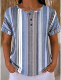 Casual Loose Others Striped T-Shirt