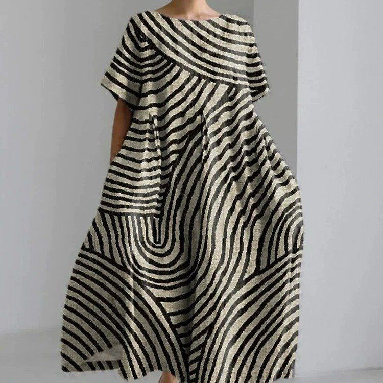 Casual Geometric Dress With No