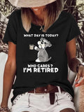Women's Funny Retired Letters Casual T-Shirt