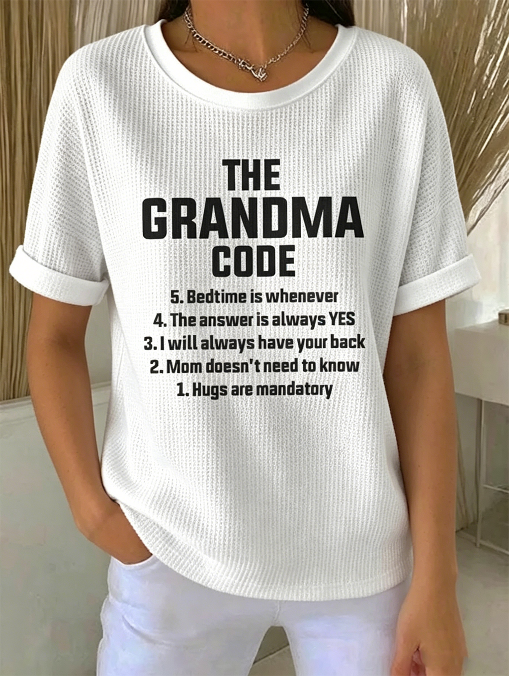 Loose Text Letters Others Casual T-Shirt