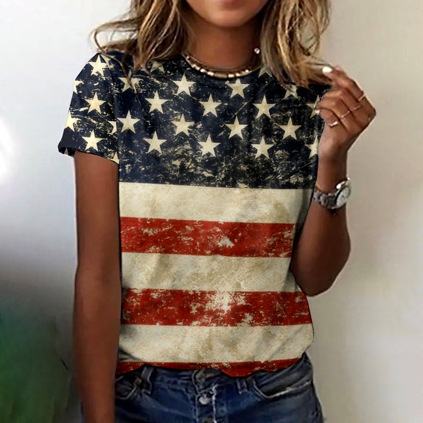 Painting Crew Neck Vintage T-Shirt