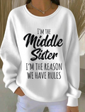 Text Letters Printing Casual Sweatshirt