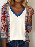 Nationality/Ethnic Cotton-Blend Casual T-Shirt