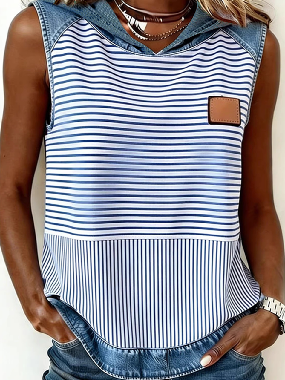 Vintage Hoodie Loose Tank Top