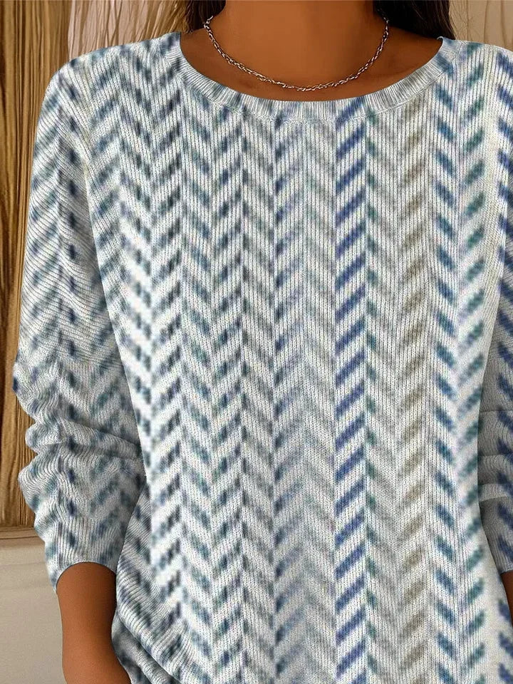 Abstract Casual Regular Fit Crew Neck Sweater
