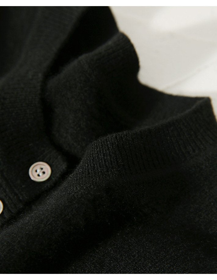 Crew Neck Simple Plain Regular Fit Cardigan