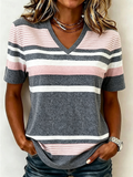 Jersey Loose Casual V Neck T-Shirt