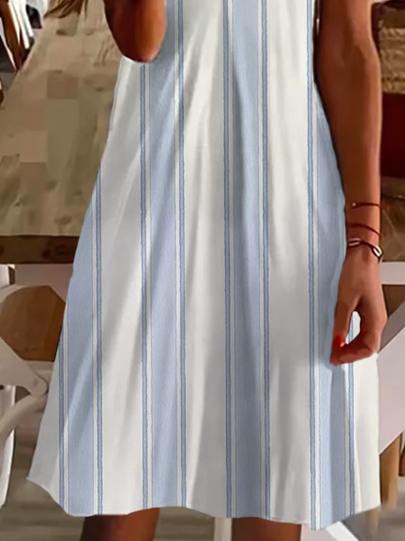 Women's Striped Spring Print Casual Tank Dress