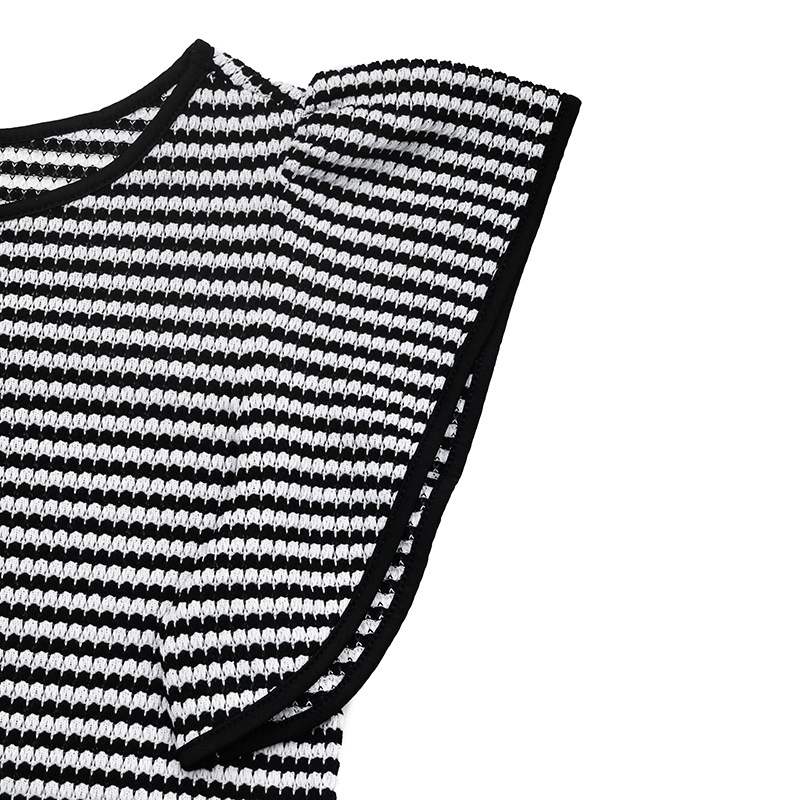 Striped Jersey Texture Fabric Summer Daily Going Out Casual T-Shirt