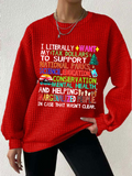 Women's Support National Parks Print Round Waffle Sweatshirt