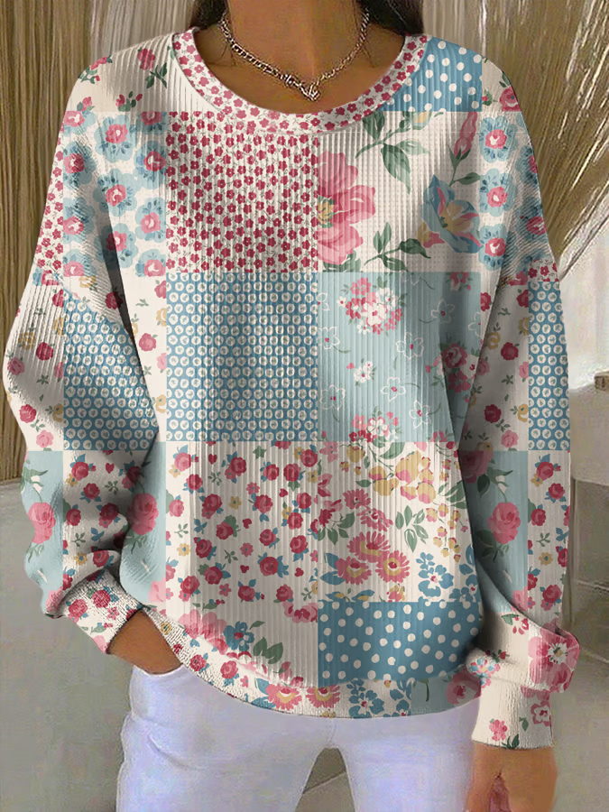 Printing Casual Floral Sweatshirt