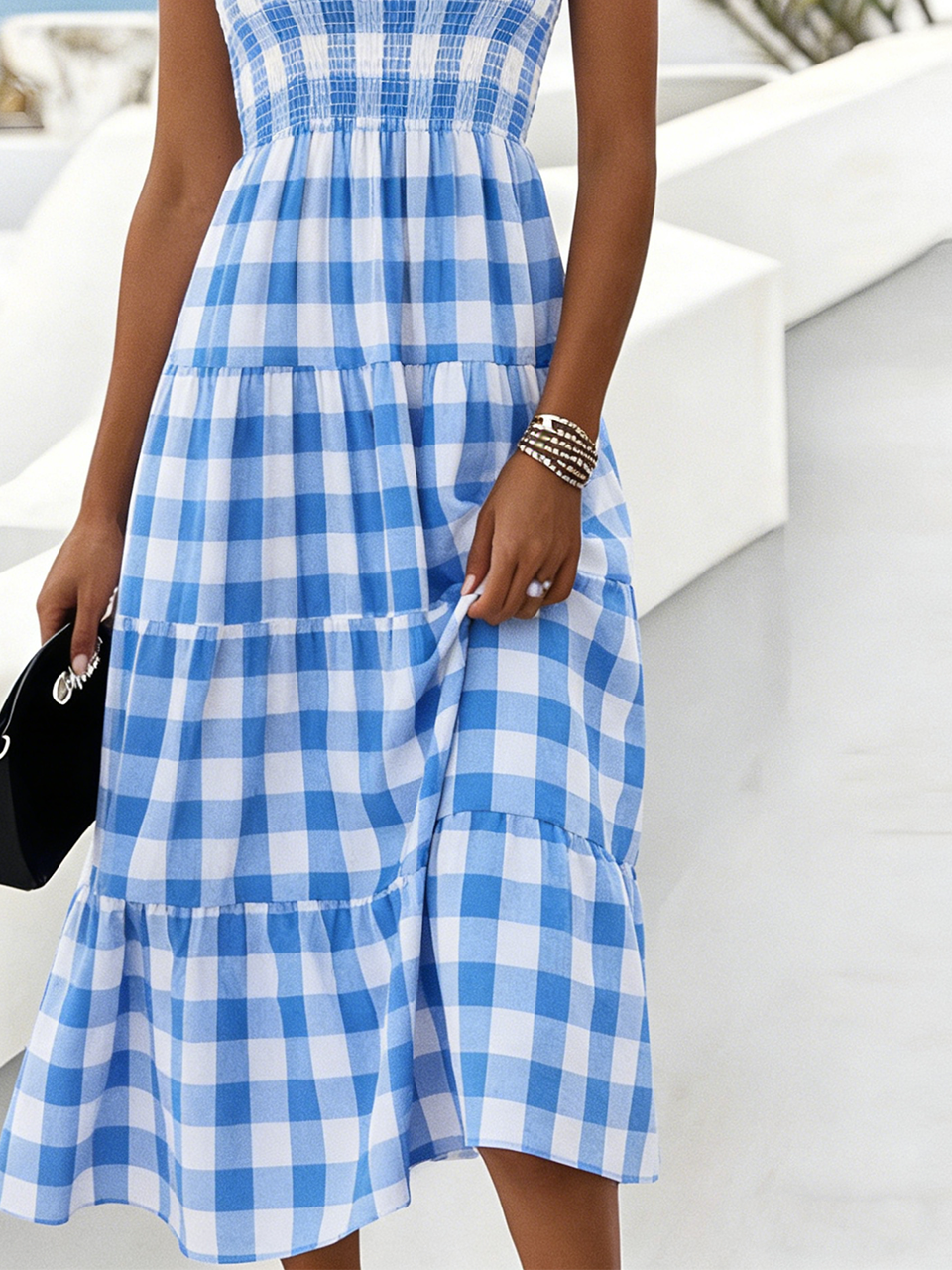 Plaid Elegant Loose Dress With No