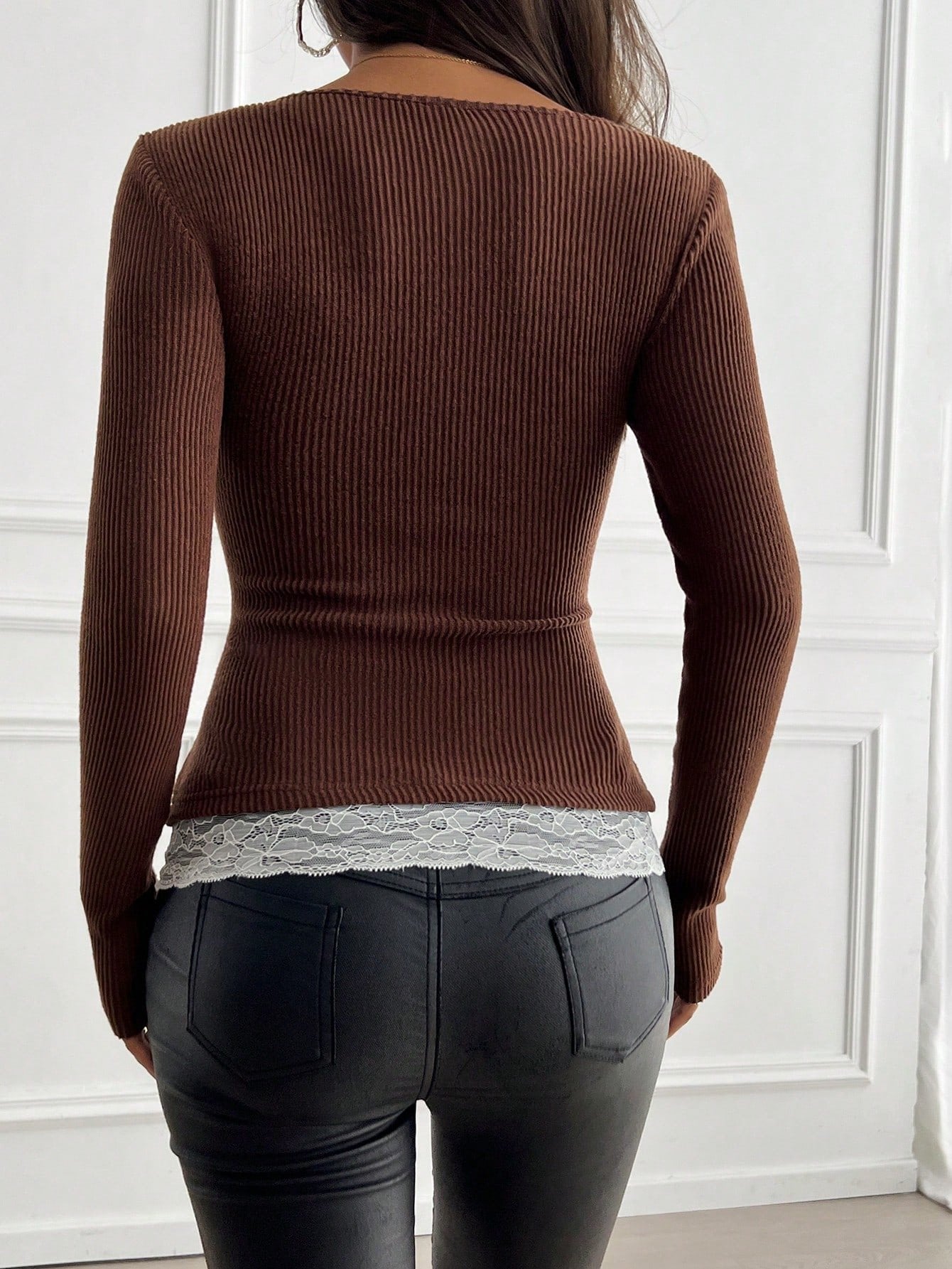 Tight Casual Cotton Square Neck T-Shirt