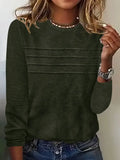 Women's Striped Casual Printed Long Sleeve Round Neck T-Shirt