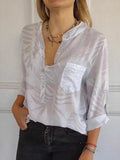 Women's Long Sleeve T-shirt Spring/Fall White Plain Printing V Neck Daily Going Out Casual Top