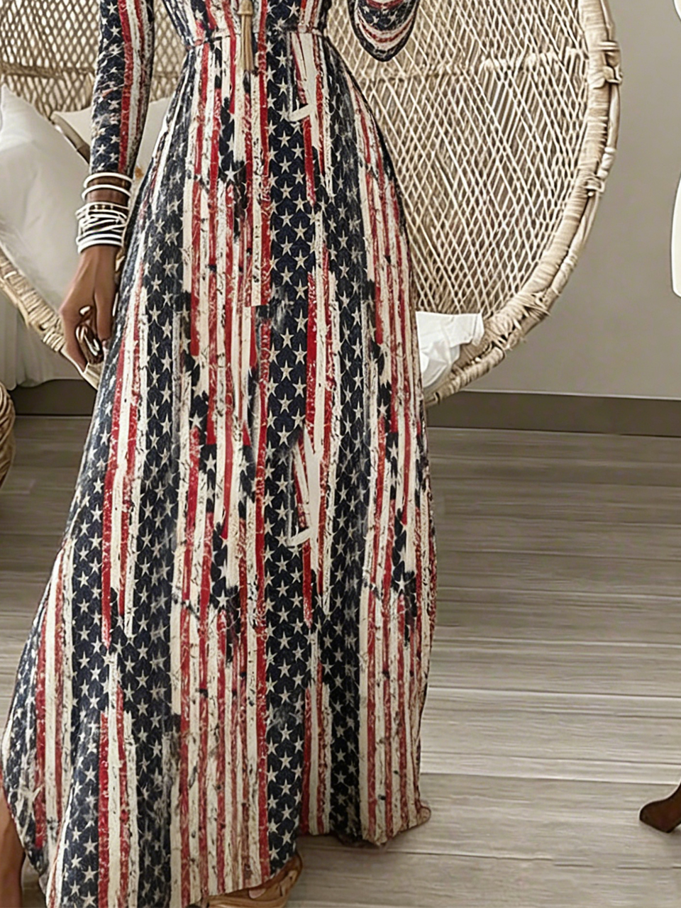 Vintage Independence Day Dress With No